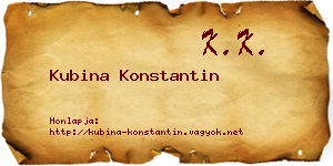 Kubina Konstantin névjegykártya